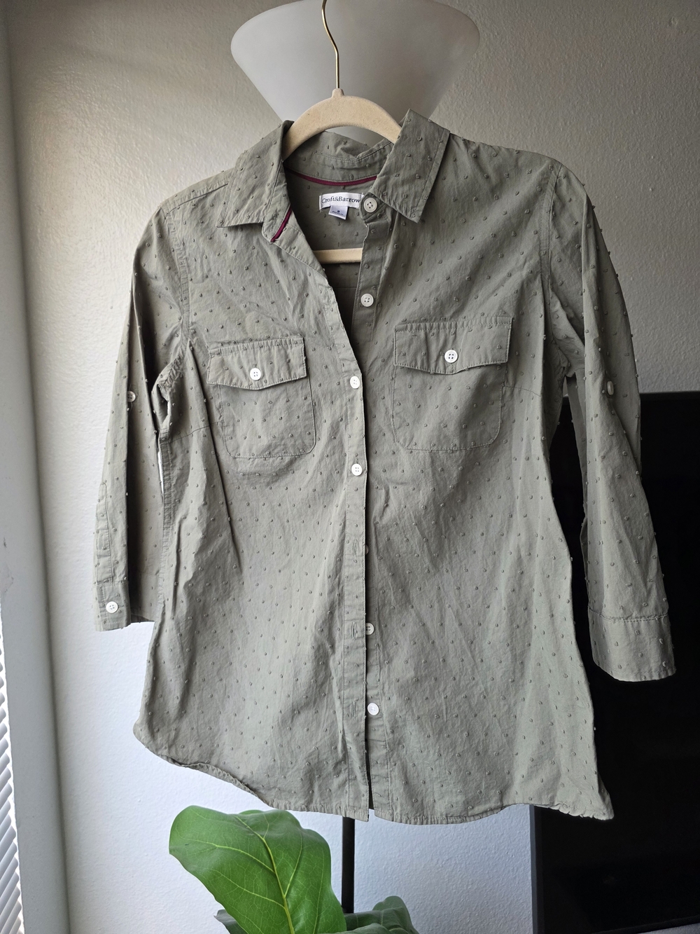 croft & barrow Olive Button-Down Shirt